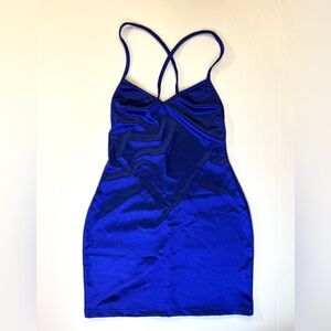 Laina Rauma LE SEXE | BLUE MOON JELLY Low Back Satin-Like Slip Dress Sexy NWOT